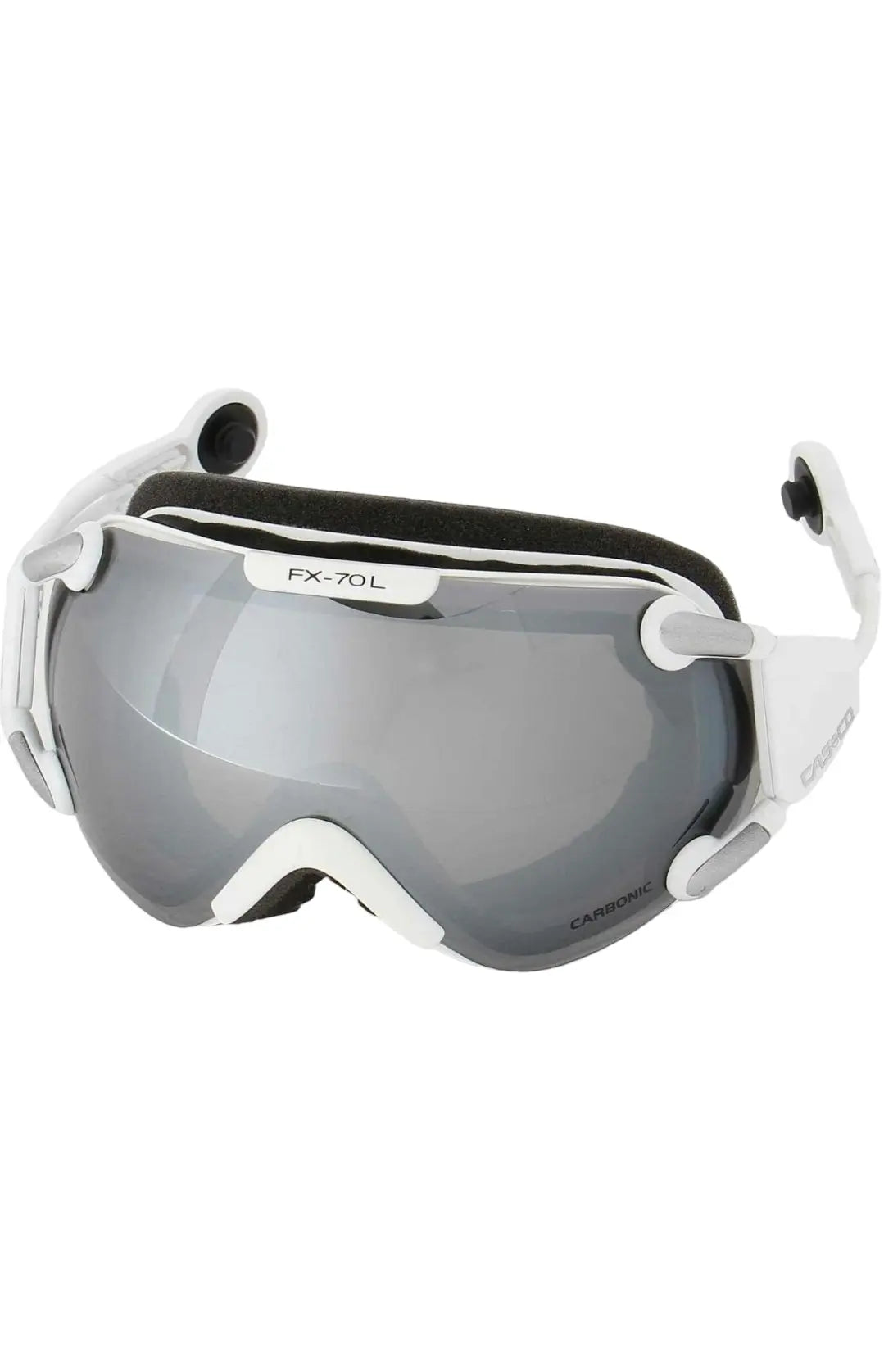 Casco FX-70 MagnetLink Skibrille, Carbonic Scheibe, weiß-silber, inkl. Hardcase.