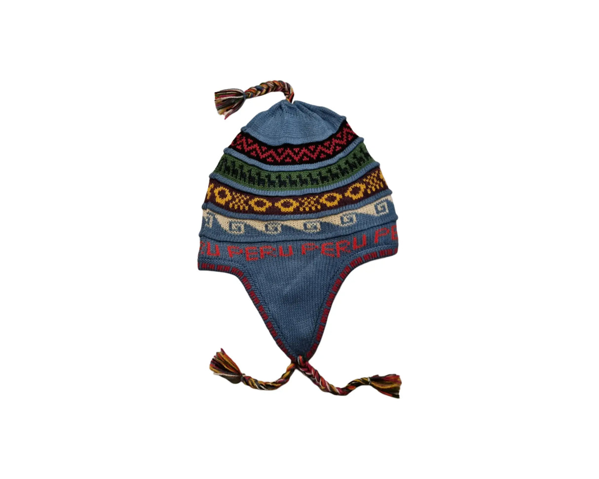 peruanische Chullo Mütze handgemacht 100% Alpaka Mütze