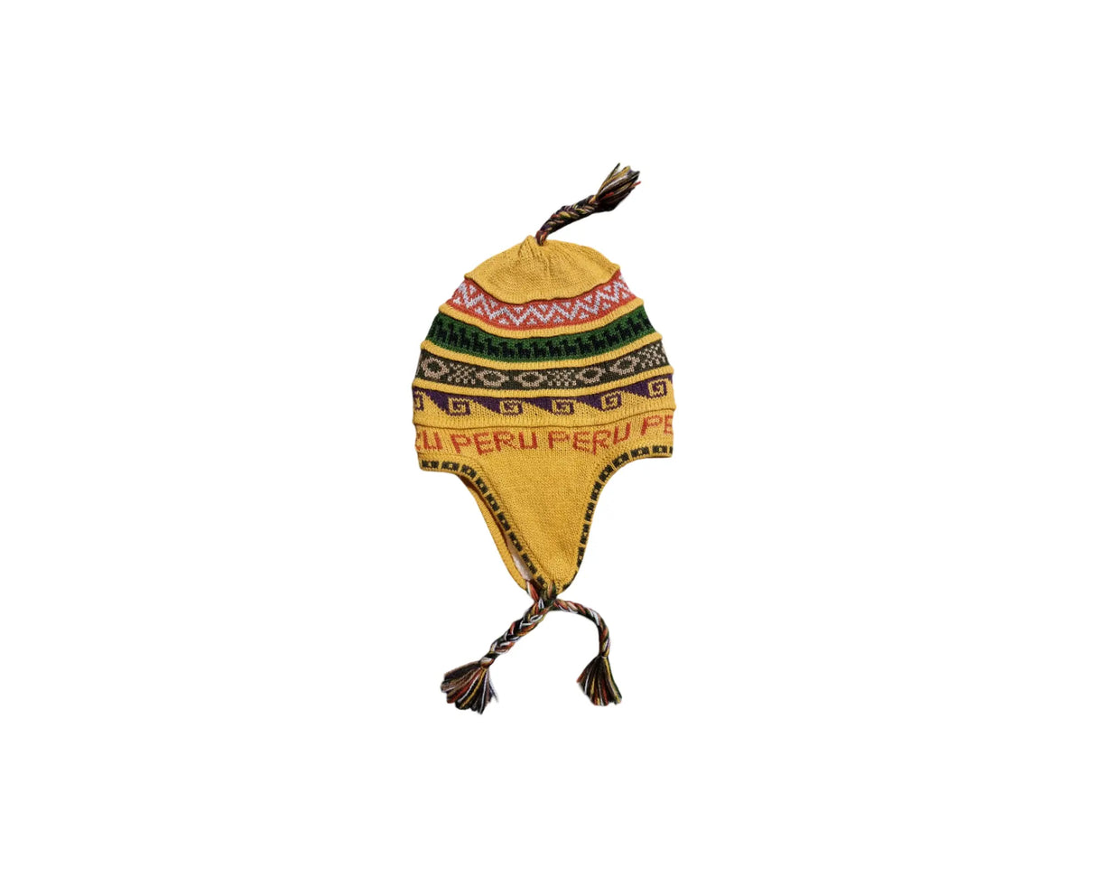 Chullo-Mütze aus Alpaka mit wärmendem Polar-Futter – Handgefertigt in Peru - FastMove