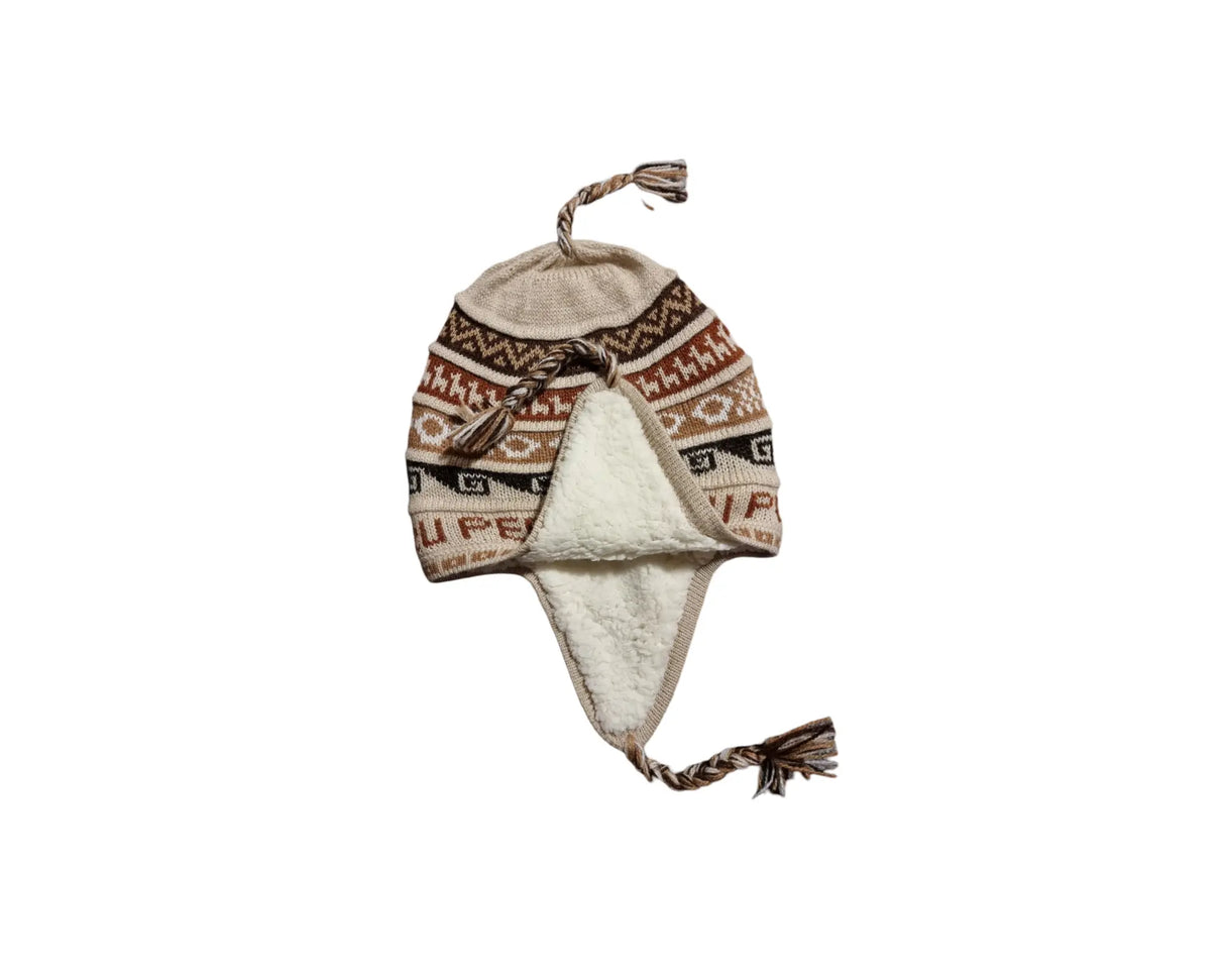 Chullo-Mütze aus Alpaka mit wärmendem Polar-Futter – Handgefertigt in Peru - FastMove