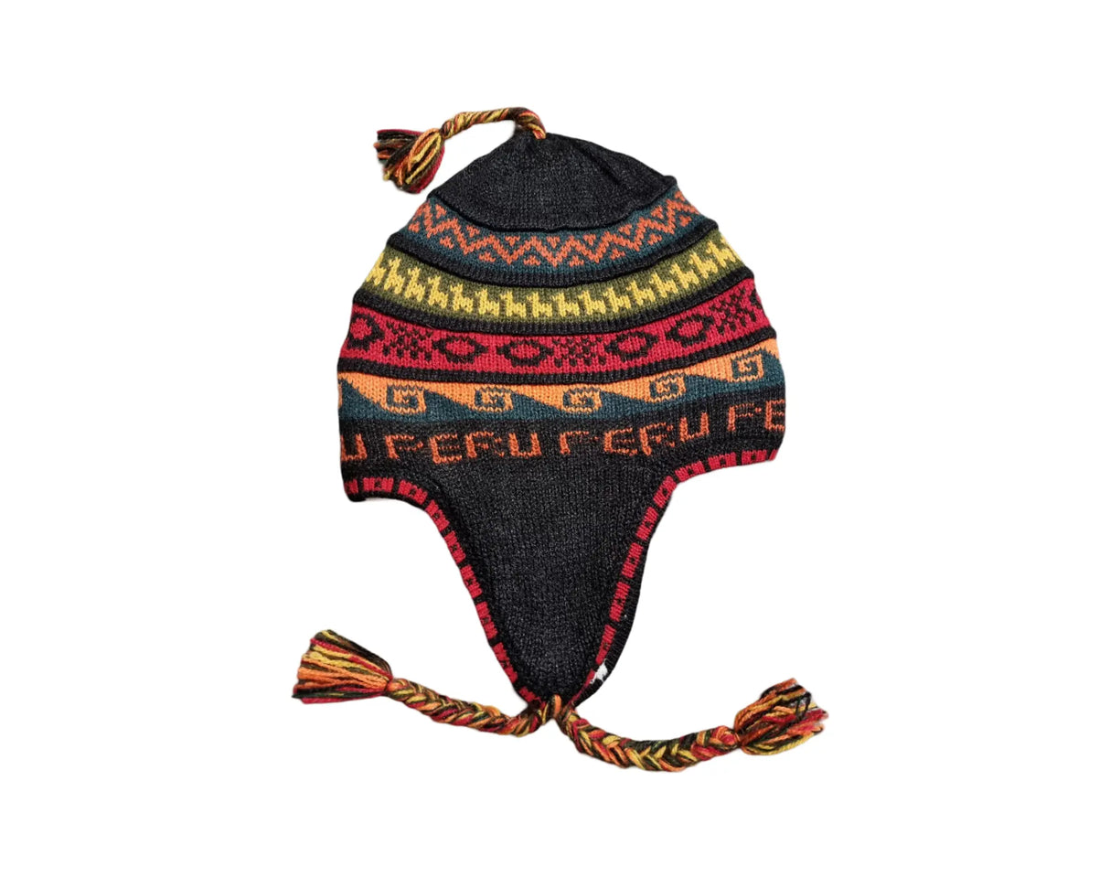 Chullo-Mütze aus Alpaka mit wärmendem Polar-Futter – Handgefertigt in Peru - FastMove