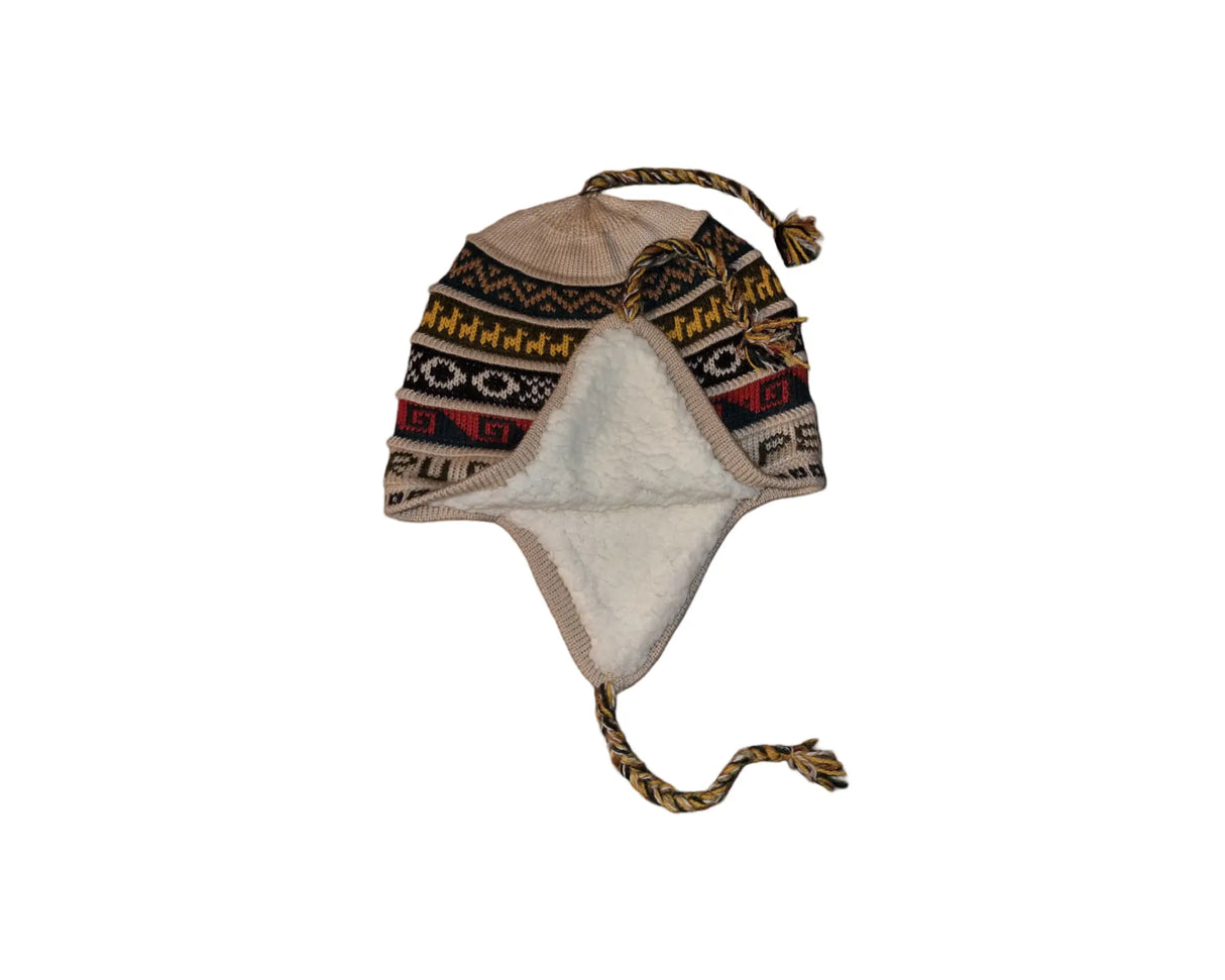 Chullo-Mütze aus Alpaka mit wärmendem Polar-Futter – Handgefertigt in Peru - FastMove