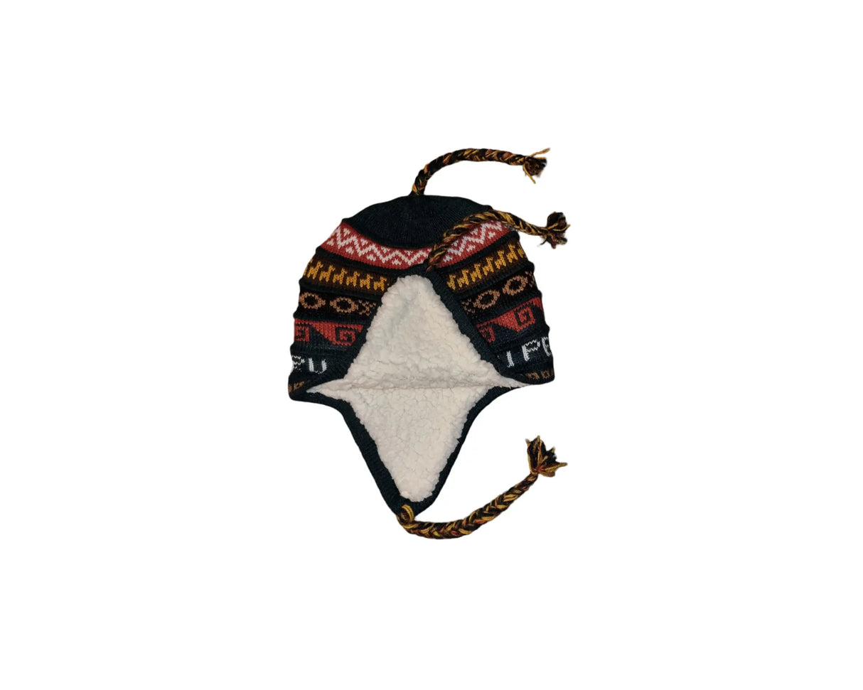 Chullo-Mütze aus Alpaka mit wärmendem Polar-Futter – Handgefertigt in Peru - FastMove