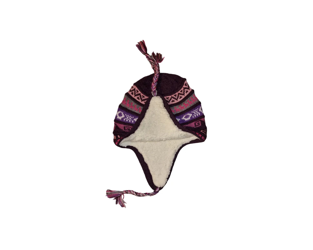 Chullo-Mütze aus Alpaka mit wärmendem Polar-Futter – Handgefertigt in Peru - FastMove