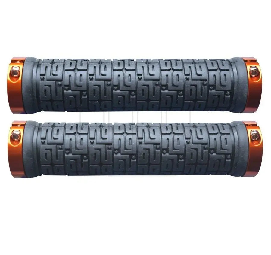 NG Sports Tulsee Lock-On Griff – 140mm, 31.5mm, Black/Orange – Ergonomischer Fahrradgriff mit Kunststoff-Endstopfen - FastMove