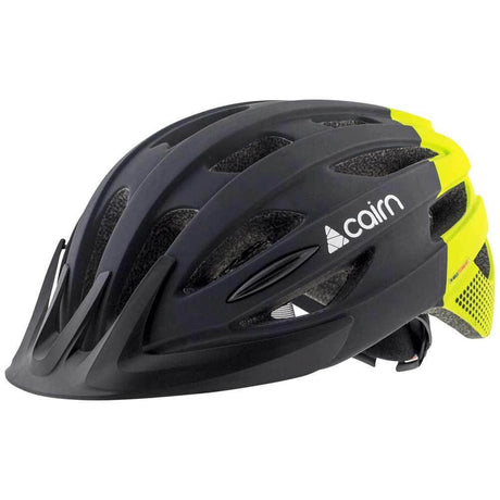 Cairn Fusion LED Black Neon Yellow | City- und MTB Helm mit LED-Licht Cairn