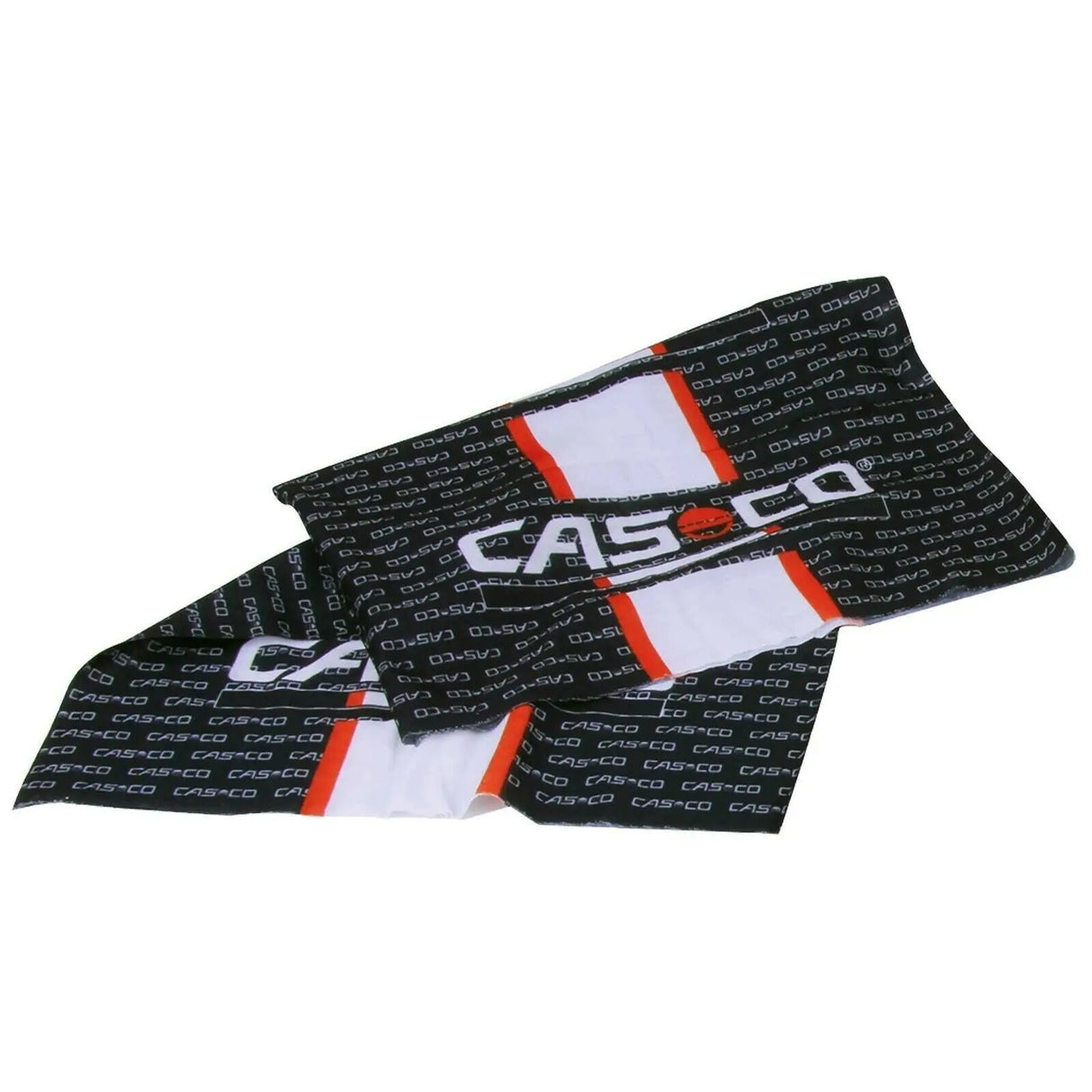 Casco Helme Bandana Multifunktionstuch Competition Farbe schwarz weiß rot Kopf.