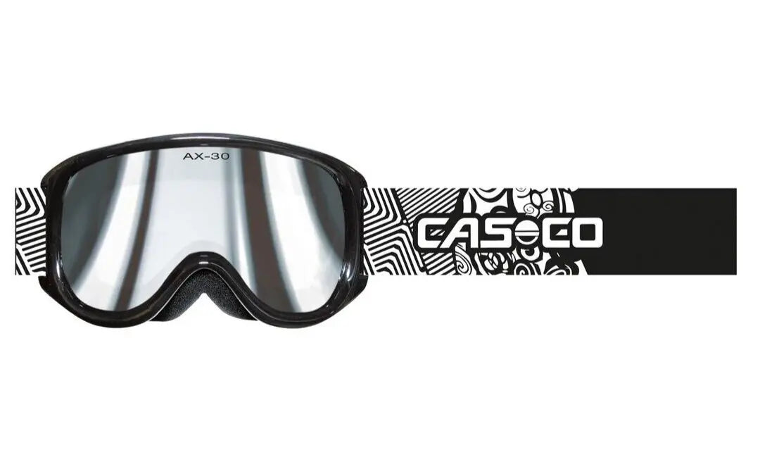 Casco AX-30 PC Skibrille Snowboardbrille Kinder-Skibrille schwarz weiß Sonne UV.