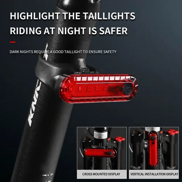 Fahrrad Rücklicht weiß rot Lampe Leuchte Rad Bike USB Wiederaufladbar LED Schein.
