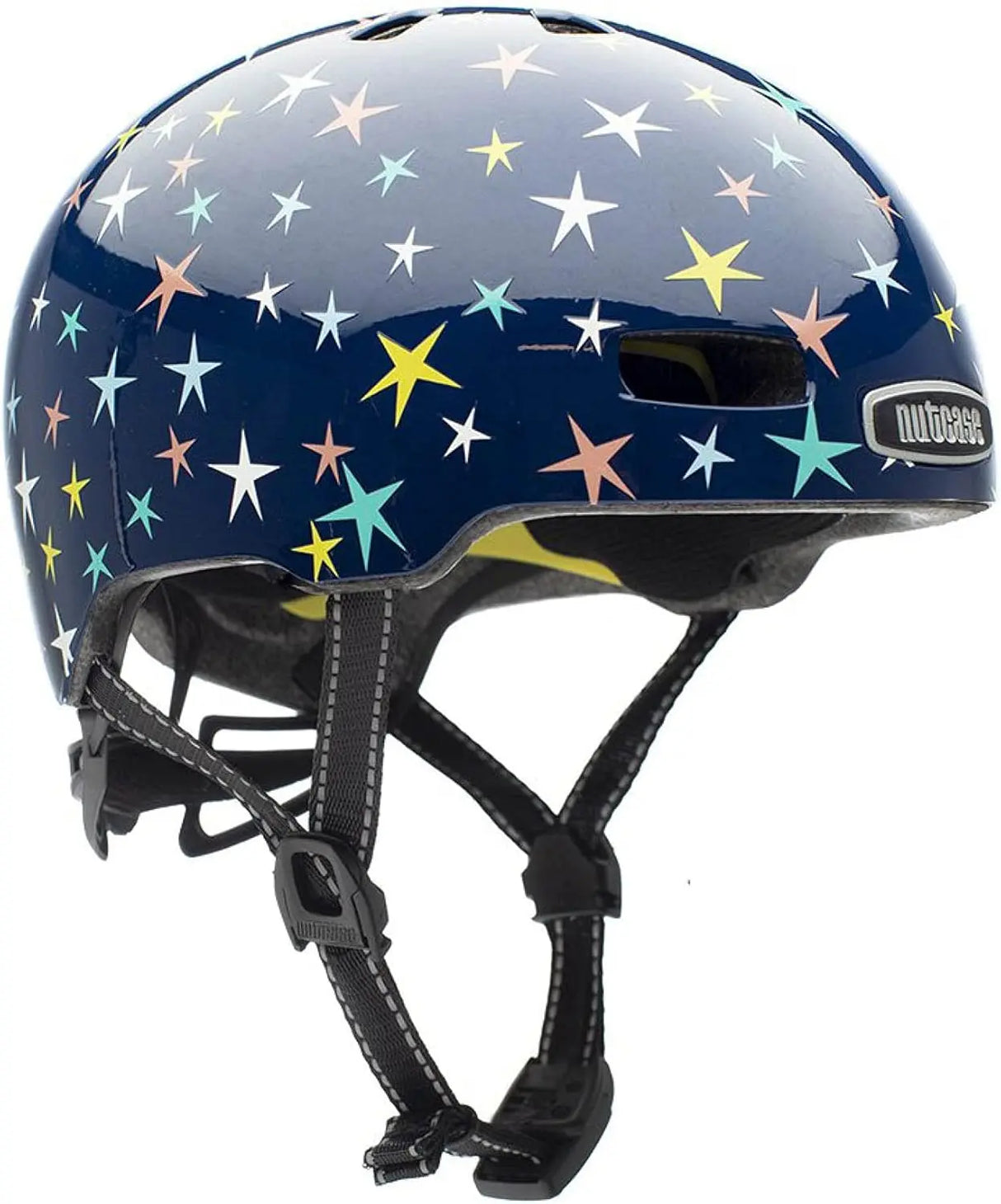 Nutcase Little Nutty MIPS Kinder-Fahrradhelm - Gloss Stars are Born Design blau Sterne Kinder Helm.
