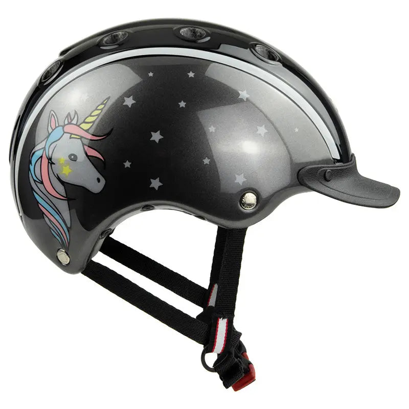 CASCO Reithelm Nori 2 Schwarz Grau Einhorn Kinderreithelm - FastMove