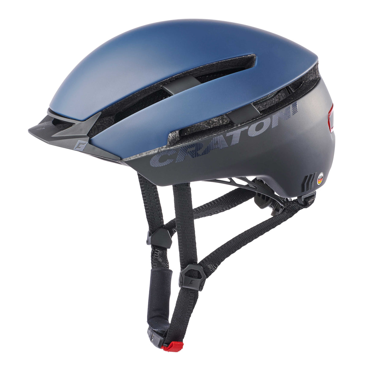 Cratoni C-LOOM Blau-Schwarz Fahrradhelm – Urbaner Damenhelm mit Rücklicht Cratoni