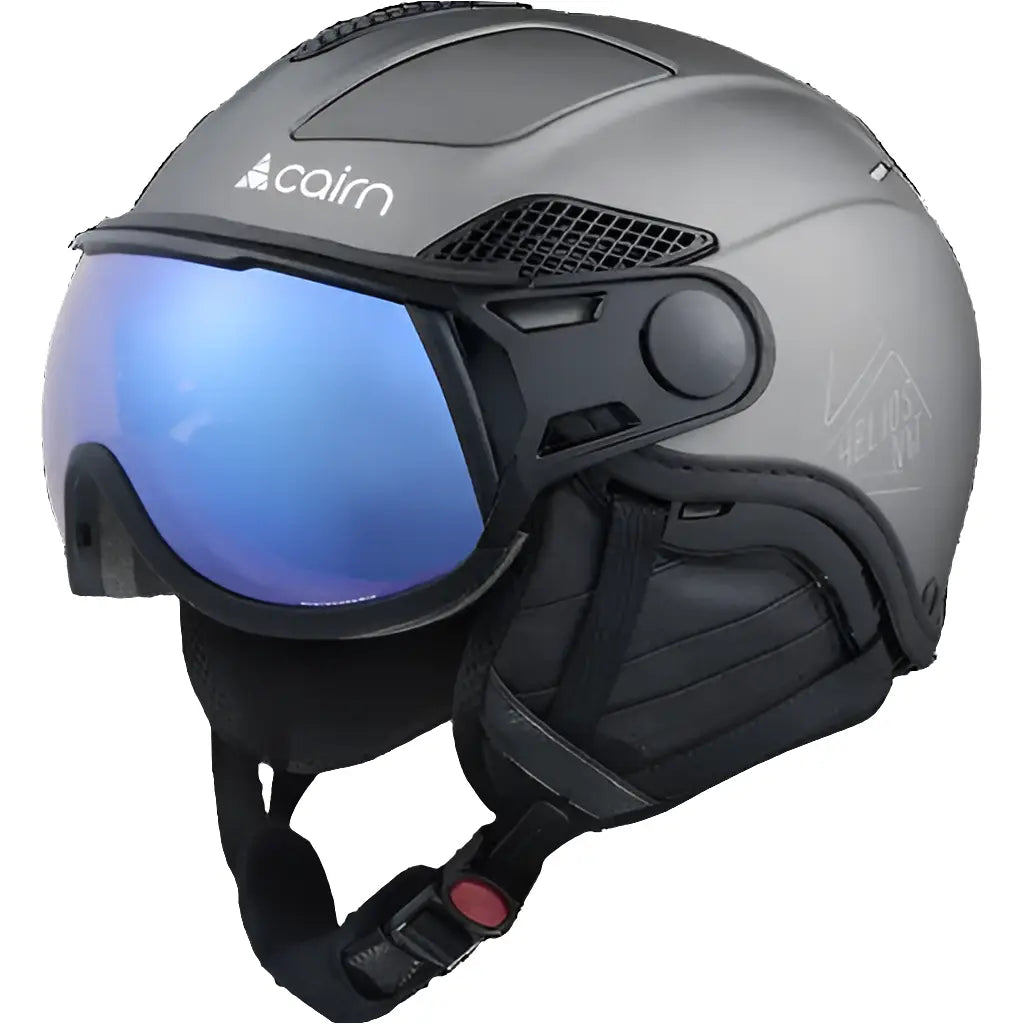 Cairn HELIOS LEATHER EVOLIGHT NXT® | Eleganter Skihelm mit Photochrom-Visier silber.