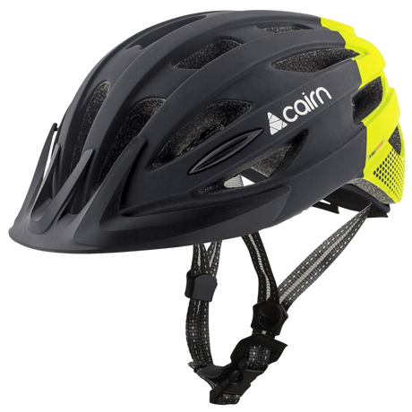 Cairn Fusion LED Black Neon Yellow | City- und MTB Helm mit LED-Licht Cairn