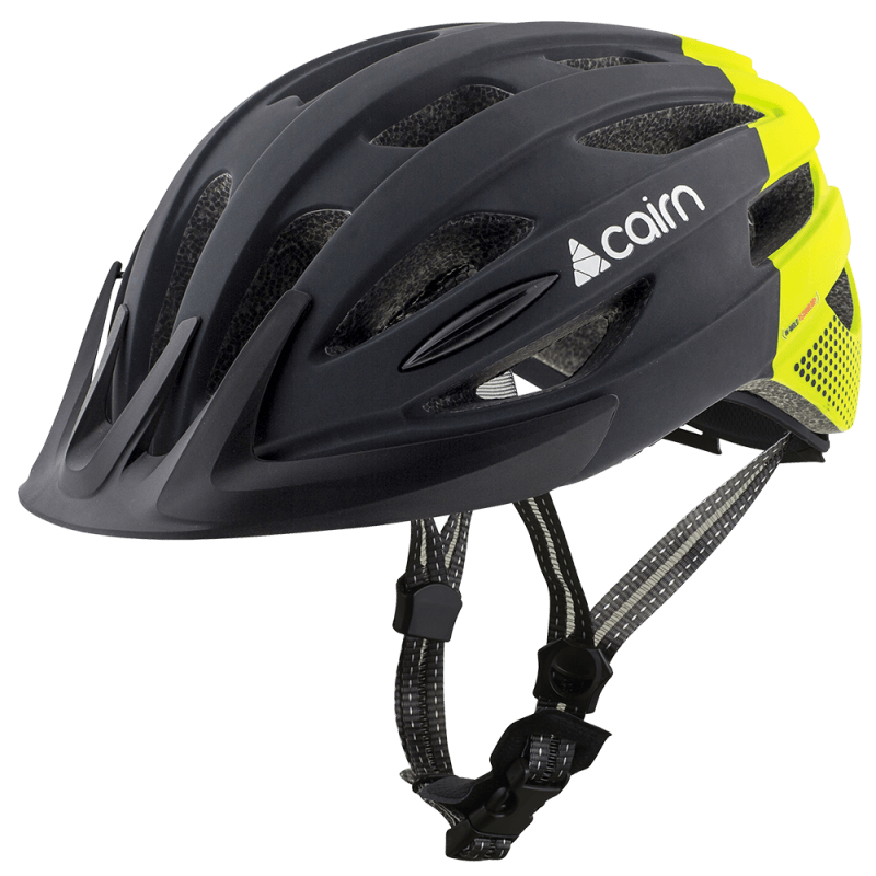 Cairn Fusion LED Black Neon Yellow | City- und MTB Helm mit LED-Licht Cairn