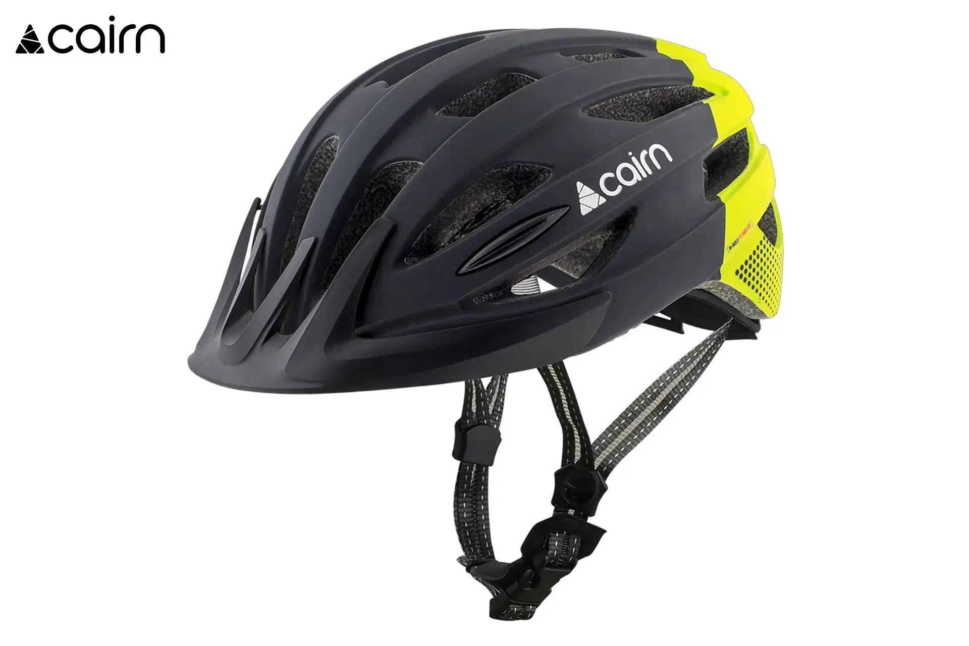 Cairn Fusion LED Black Neon Yellow | City- und MTB Helm mit LED-Licht Cairn