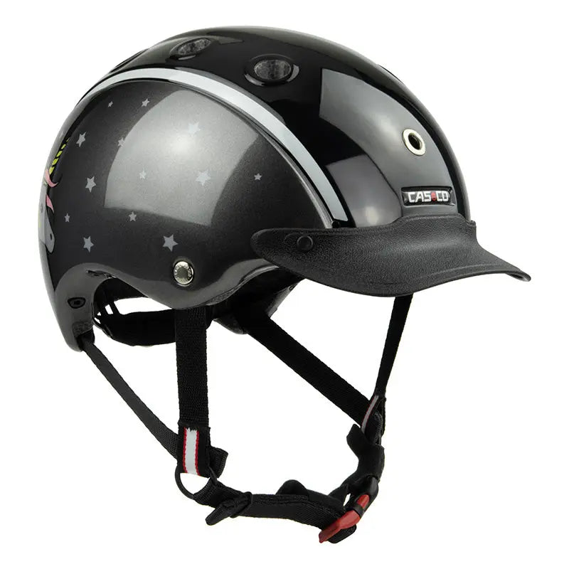 CASCO Reithelm Nori 2 Schwarz Grau Einhorn Kinderreithelm - FastMove