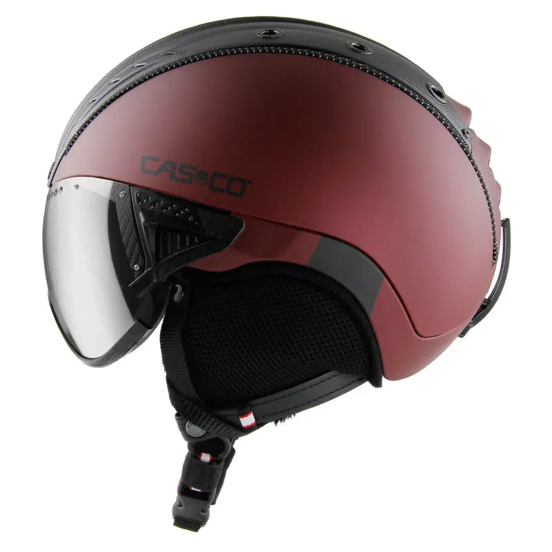 Casco SP-2 Carbonic Skihelm rot mit Snowmask 2 | Skihelm Snowboardhelm.