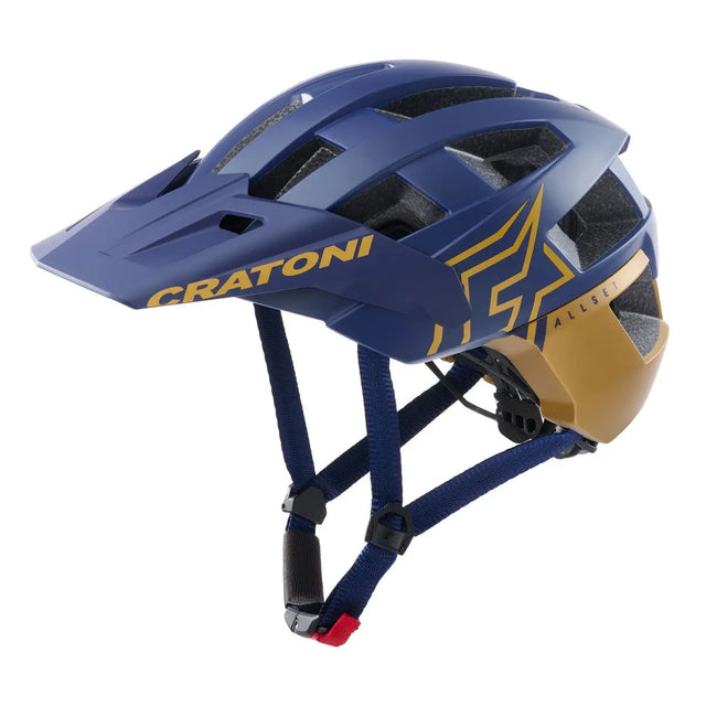 Cratoni AllSet Pro blue-gold matt | MTB Helm Fahrradhelm.
