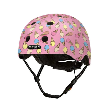 MELON Kinderhelm – Ice Cream Matt, Leichtgewicht mit Magnetverschluss und verspieltem Design.