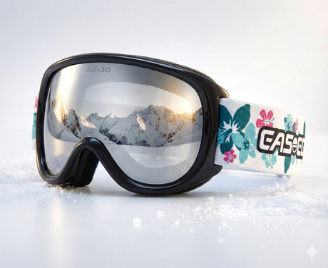 Casco AX-30 PC Skibrille Snowboardbrille Kinder-Skibrille schwarz weiß Sonne UV Casco