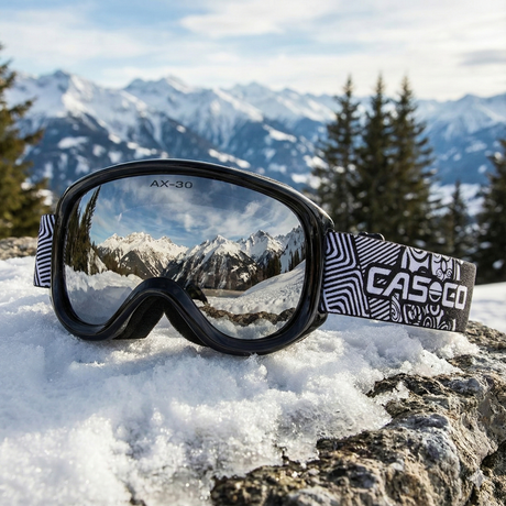 Casco AX-30 PC Skibrille Snowboardbrille Kinder-Skibrille schwarz weiß Sonne UV Casco